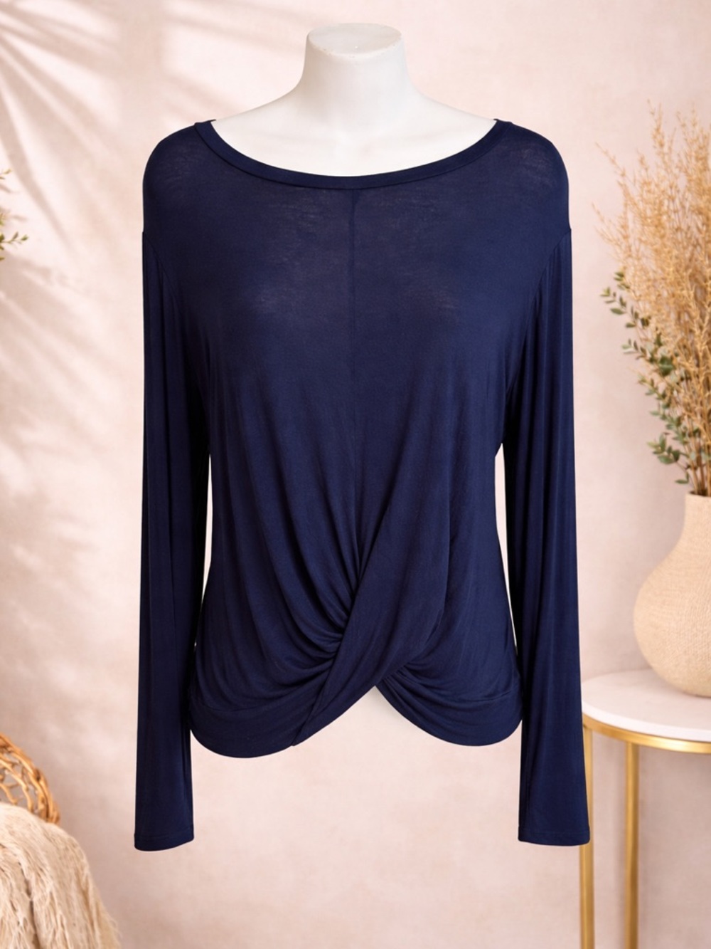 Pretty Rebel Women’s Size Large Navy Blue Made In USA  Light Weight Top